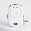 Ventilador de cuello Nyxelo en blanco, vista frontal
